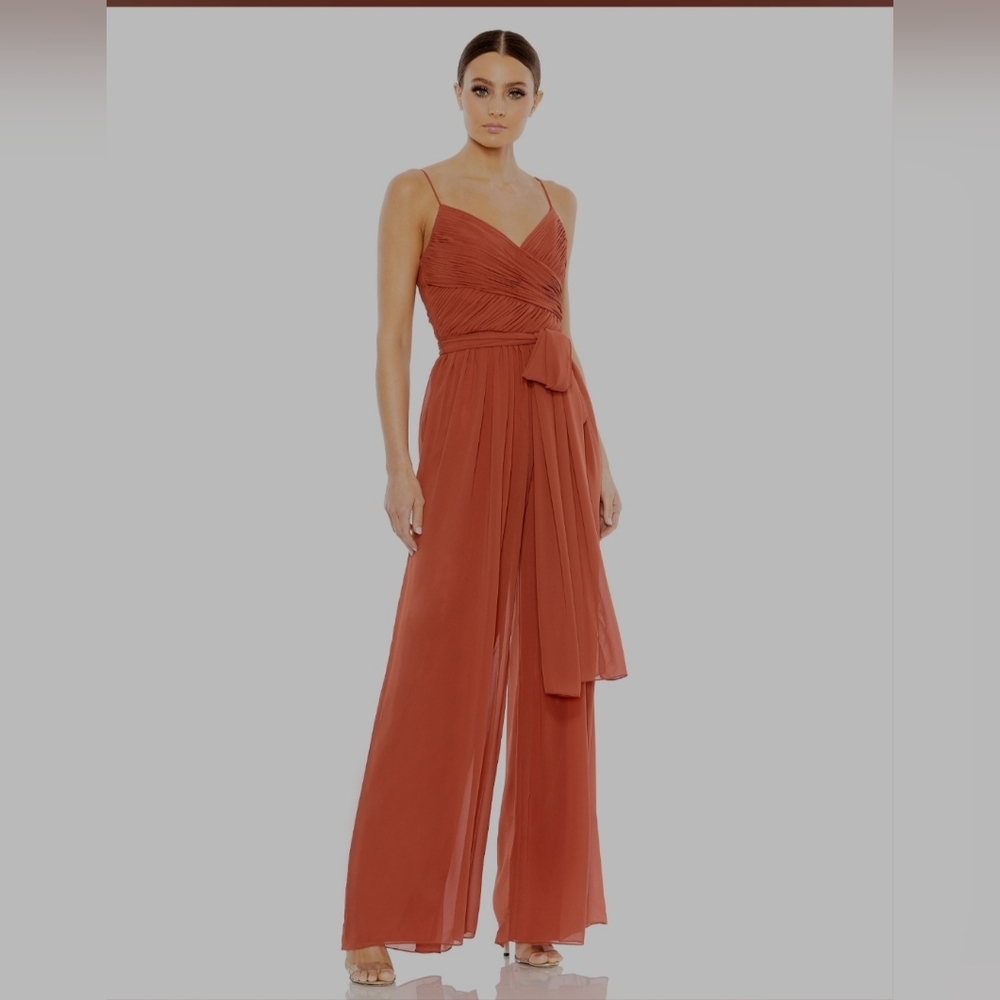 Mac Duggal Ieena 2651 Spaghetti Strap Wide-Leg Jumpsuit